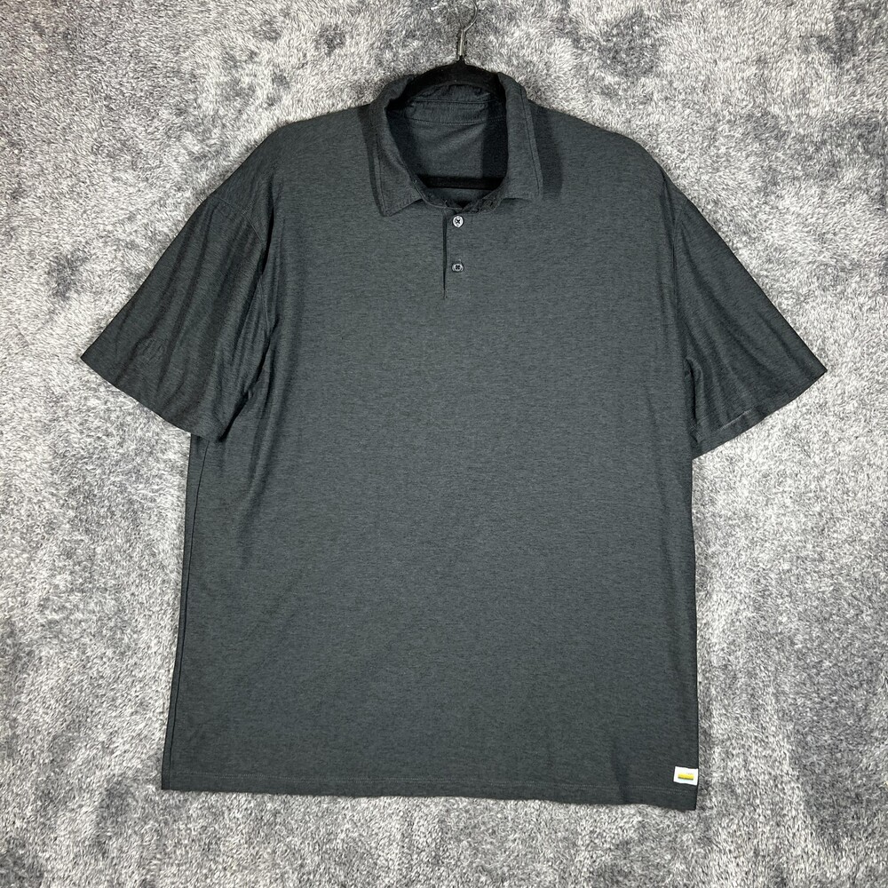 Vuori Polo Shirt Mens XL Gray Relaxed Performance Jersey Short Sleeve Casual